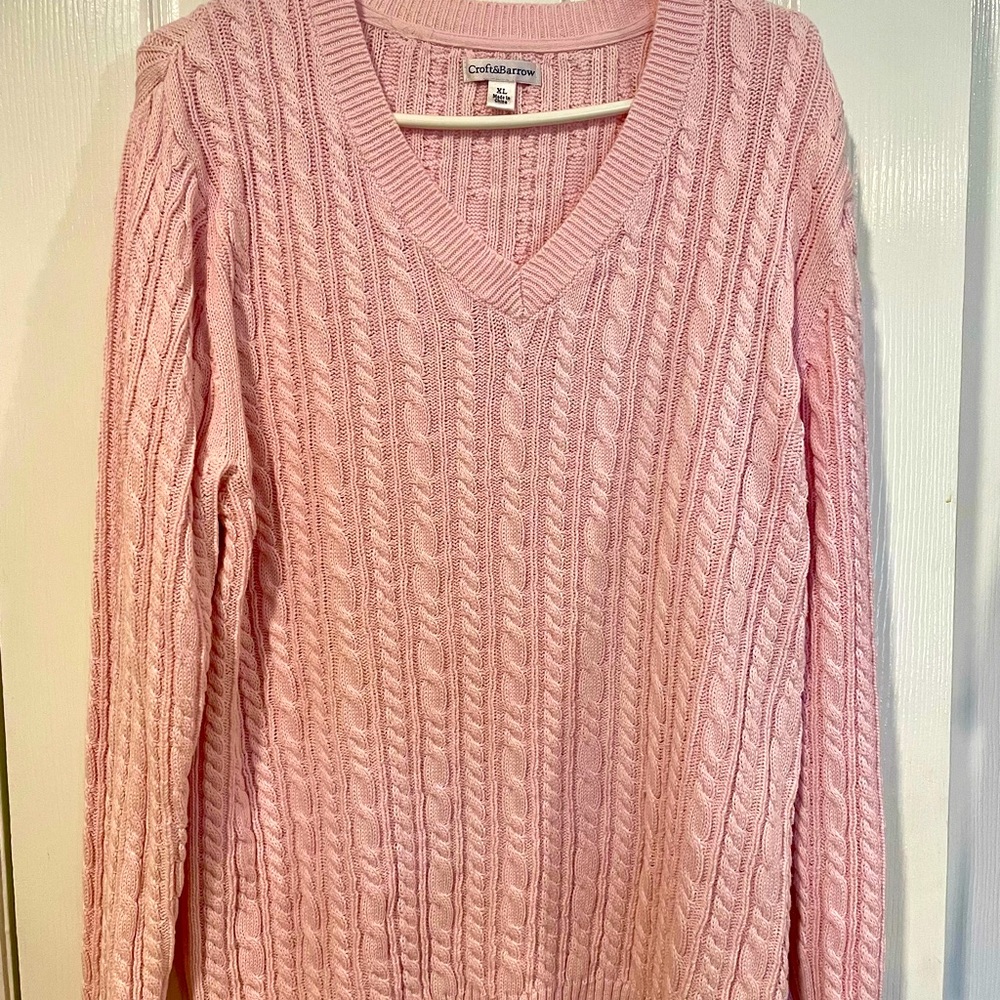 Croft and Barrow XL Powder Pink Cotton sweater